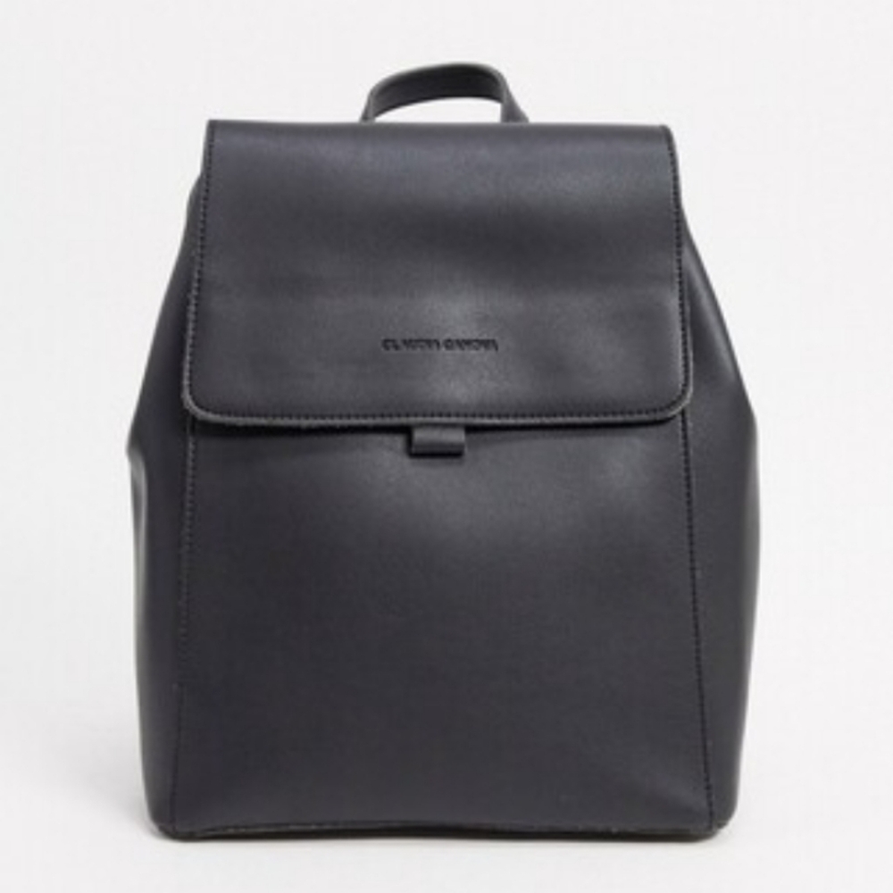Claudia Canova Black Flapover Backpack NWT
